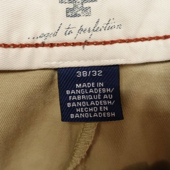 IZOD Pants Mens 38 x 32 Khaki High-Rise Slash Pockets Regular Fit Straight Chino - Picture 6 of 9